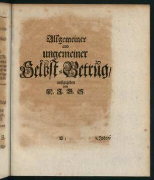 13-36, Der allgemeine und ungemeine Selbst-Betrug