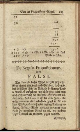 De Regula Propositionum, oder Falsi. - Von der Regula Coeci, oder Virginum.