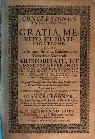 Conclusiones theol. de gratia, merito et iustificatione