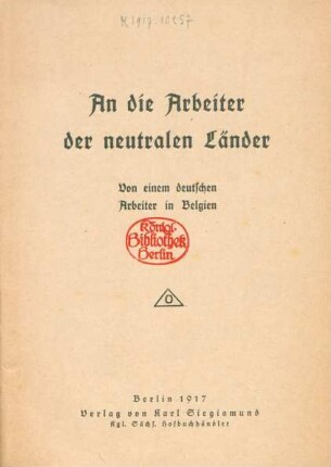 An die Arbeiter der neutralen Länder