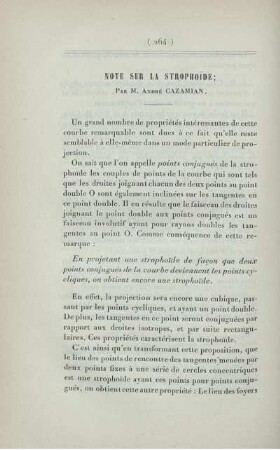 Note sur la strophoïde.