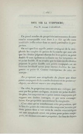 Note sur la strophoïde.