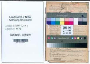 Entnazifizierung Wilhelm Schaefer , geb. 20.01.1895 (Angestellter)