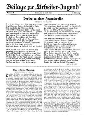 Das verlorene Paradies : [Beilage zur "Arbeiter-Jugend"]