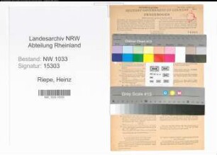 Entnazifizierung Heinz Riepe , geb. 29.06.1920 (Lagerist)