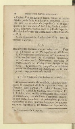 N° 8. Découvertes maritimes du XVe siècle