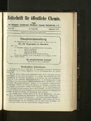 Heft XI. 15. Juni 1911. Jahrgang XVII.
