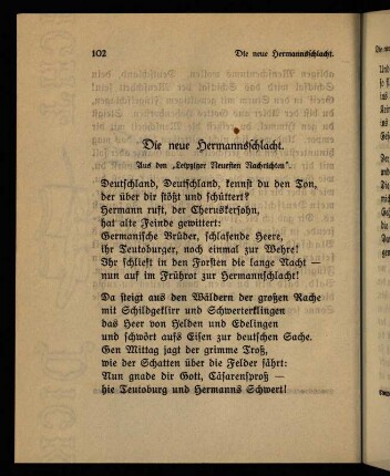 102-103, Die neue Hermannsschlacht (Gedicht)