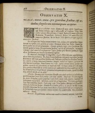 Observatio X. [...],omnis, omne, pro generibus, statibus, & ordinibus singulorum nonnunquam accipitur.