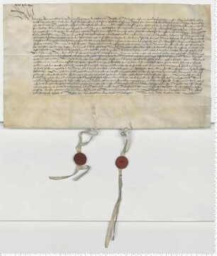 Vor den beiden Ratsmannen Hynryck Gronehaghen und Hartwych Schomaker schließen Mester Meynardus Thobyngk, Licenciat der Rechte, Bürgermeister Lutke van Dassel namens seiner Hausfrau Ilsebe, der Ratsmann Ciriacus Thobynck und der Bürger Johan Dorynck einen Vergleich über die Erbschaft des Ratsmannes Dyderyck Wulscken.