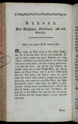 Anhang. Von Methsieden, Bierbrauen, und vom Weinessig.