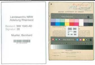 Entnazifizierung Bernhard Mueller , geb. 29.10.1902 (Regierungsrat)