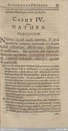 Caput IV. De Natura.
