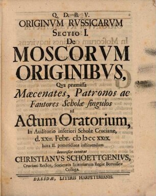 De Originibvs Rvssicis Dissertationes Septem