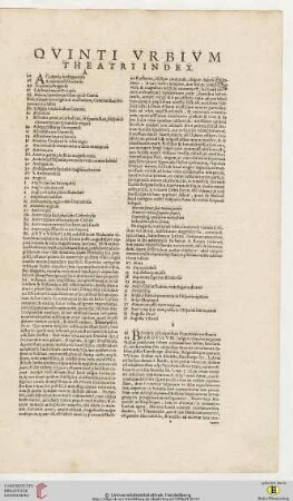 Quinti urbium theatri index