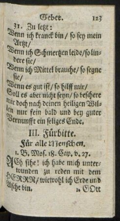 III. Fürbitte. Für alle Menschen.