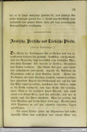 Arabische, Persische und Türkische Pferde