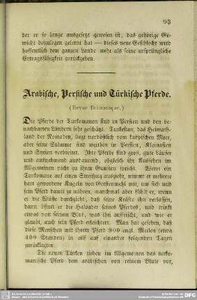 Arabische, Persische und Türkische Pferde