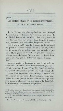Les courbes images et les courbes symétriques.