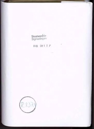 Berthold Hagens Lagerbücher über die einzelnen Orte der Grafschaft Zollern mit Einschluss der Pfarreien, Kaplaneien und Stiftungen in 13 Bänden