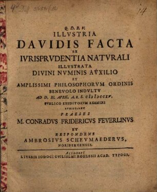 Illustria Davidis facta ex iurisprudentia naturali illustrata