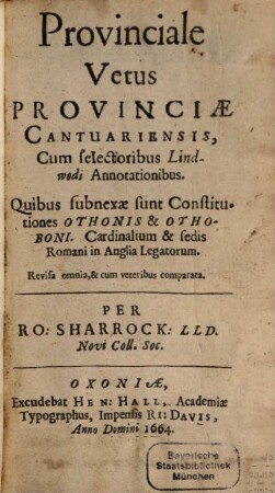 Provinciale vetus provinciae Cantuariensis