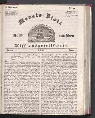 6. Jahrgang. N°. 61. Bremen. 1856. Januar