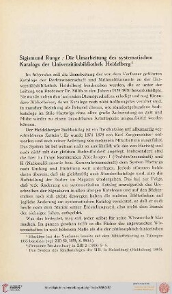 Die Umarbeitung des systematischen Katalogs der Universitätsbibliothek Heidelberg
