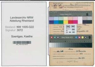 Entnazifizierung Kaethe Soentges , geb. 04.03.1904 (Verkaeuferin)
