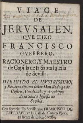 El viage de Jervsalen