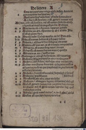 Vocabularius Ex quo : Mit Gedicht auf das Werk Si te materne remoratur...