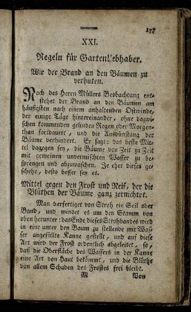 XXI. Regeln für Gartenliebhaber.