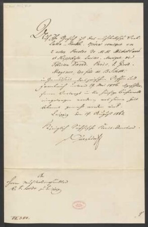 Brief an C. F. Leede  : 19.08.1862
