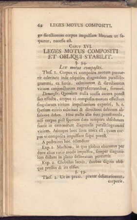 Caput XVI. Leges Motus Compositi Et Obliqui Stabilit
