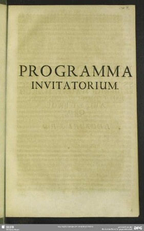 Programma Invitatorium