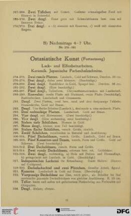 Ostasiatische Kunst: Lack- und Elfenbeinarbeiten. Keramik. Japanische Farbenholzschnitte (Nr. 274-501)