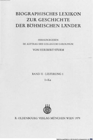 Biographisches Lexikon zur Geschichte der böhmischen Länder, 2. I - M