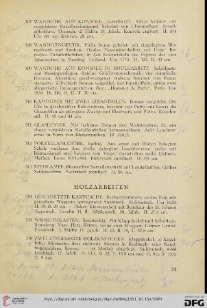 Holzarbeiten (Nr. 314-321)