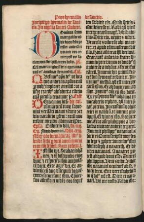 Incipit pars hyemalis de sanctis.