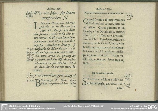 Cap. LXXIII. Wie ein Man sin lehen versprechen sol