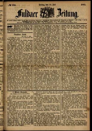 Ausgabe vom Freitag, den 10. Juli 1885.