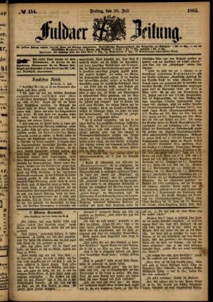Ausgabe vom Freitag, den 10. Juli 1885.