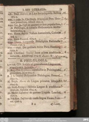 II. Philologia.