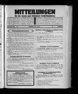 Jahrgang 1931, Hamburg, den 1. März, Nummer 9