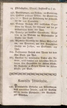 Kantische Philosophie.