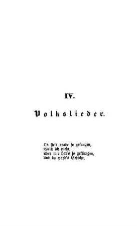 IV. Volkslieder