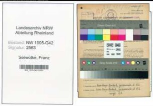 Entnazifizierung Franz Serwotke , geb. 16.08.1890 (Schneider)