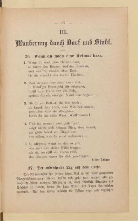 III. Wanderung durch Dorf und Stadt