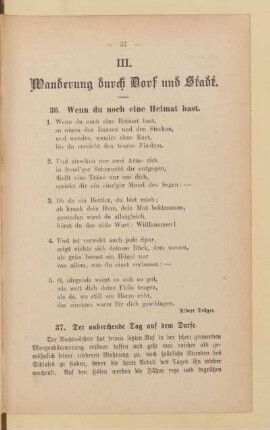 III. Wanderung durch Dorf und Stadt