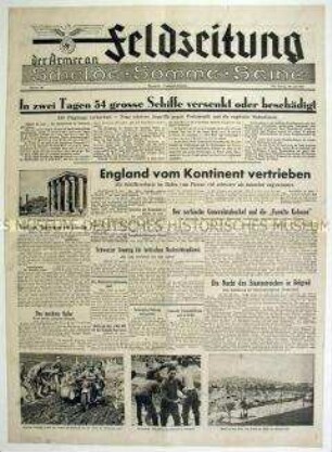 Kriegszeitung für die deutschen Truppen an der Westfront u.a. zum Seekrieg gegen Großbritannien